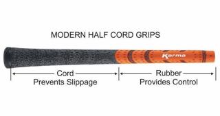 Karma Black/White Half Cord Golf Grips
