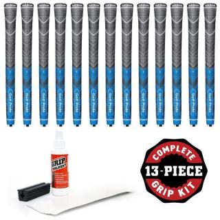 Golf Pride Multicompound MCC Plus 4 Midsize upper blue - 13 piece Golf Grip Kit (with tape, solvent, vise clamp)