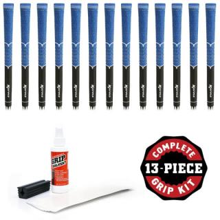Karma V-Cord Black/Blue Standard - 13 piece Golf Grip Kit (with tape, solvent, vise clamp)