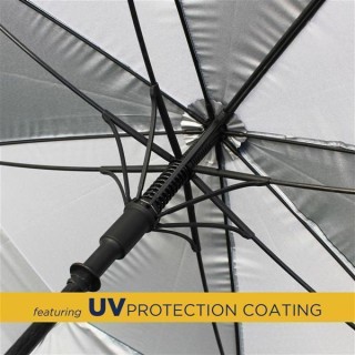 Golfschirm mit UV Protection und Windschlitz (Windcutter) / verschiedene Farben grau / schwarz / 3 durchsichtige Panels